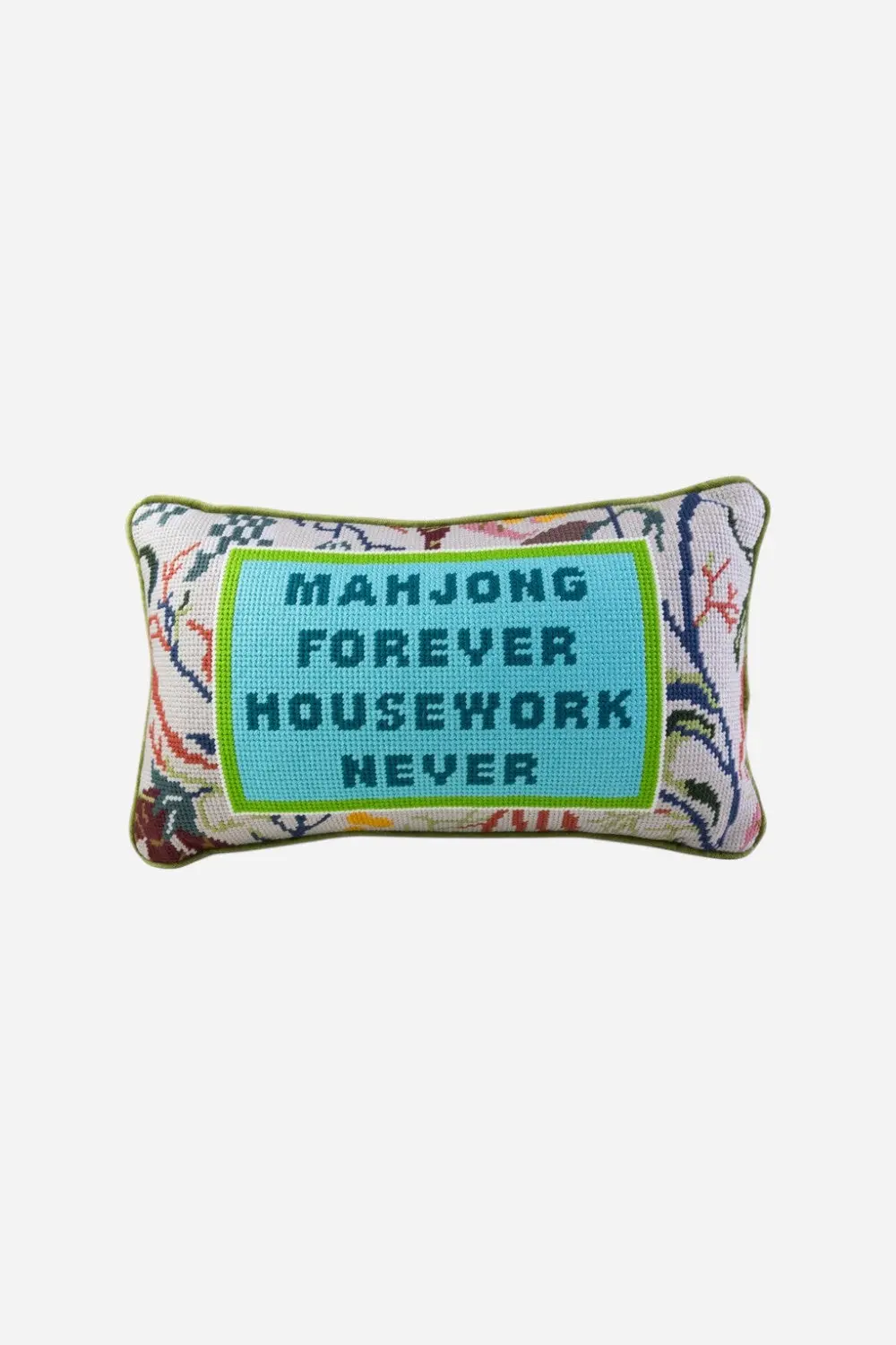 Furbish Mahjong Needlepoint Pillow 1