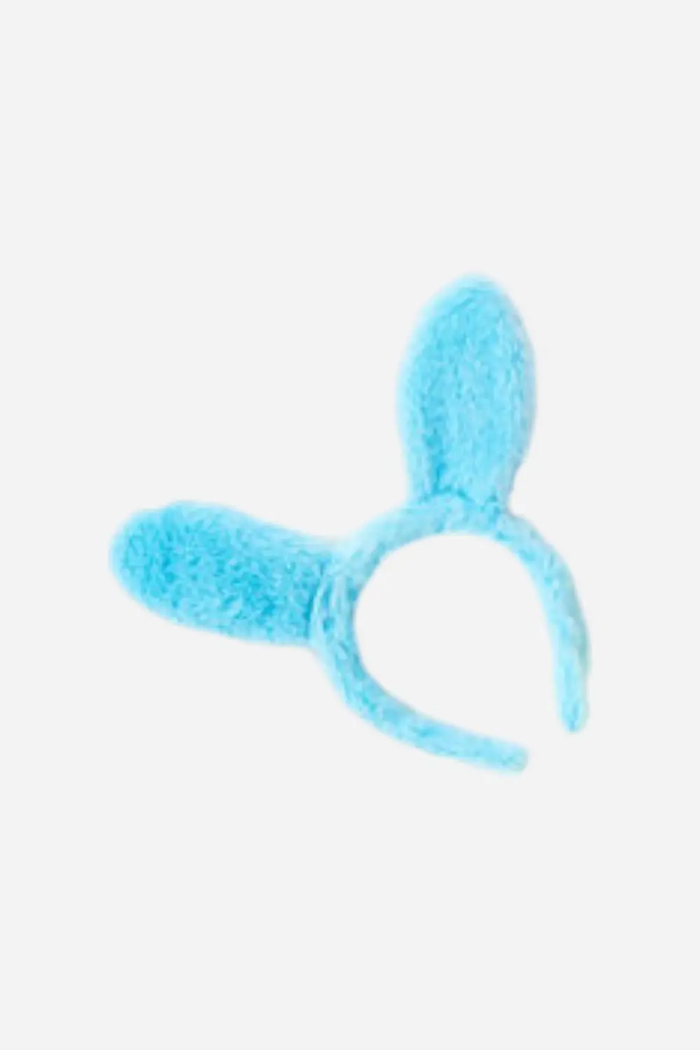 Fuzzy Bunny Ear Headband In Light Blue 1