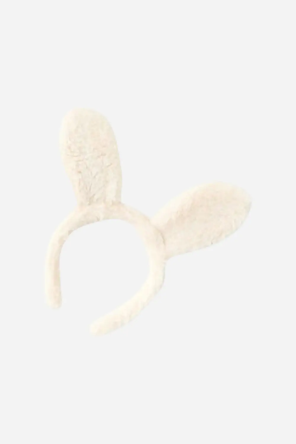 Fuzzy Bunny Ear Headband In White 1