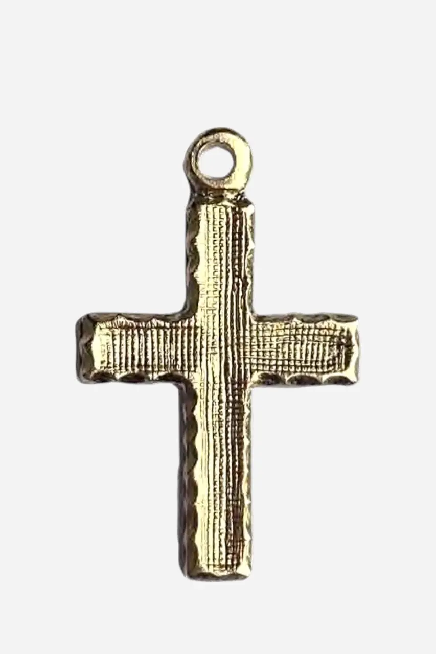 Farrah B Hammered Cross Charm 1