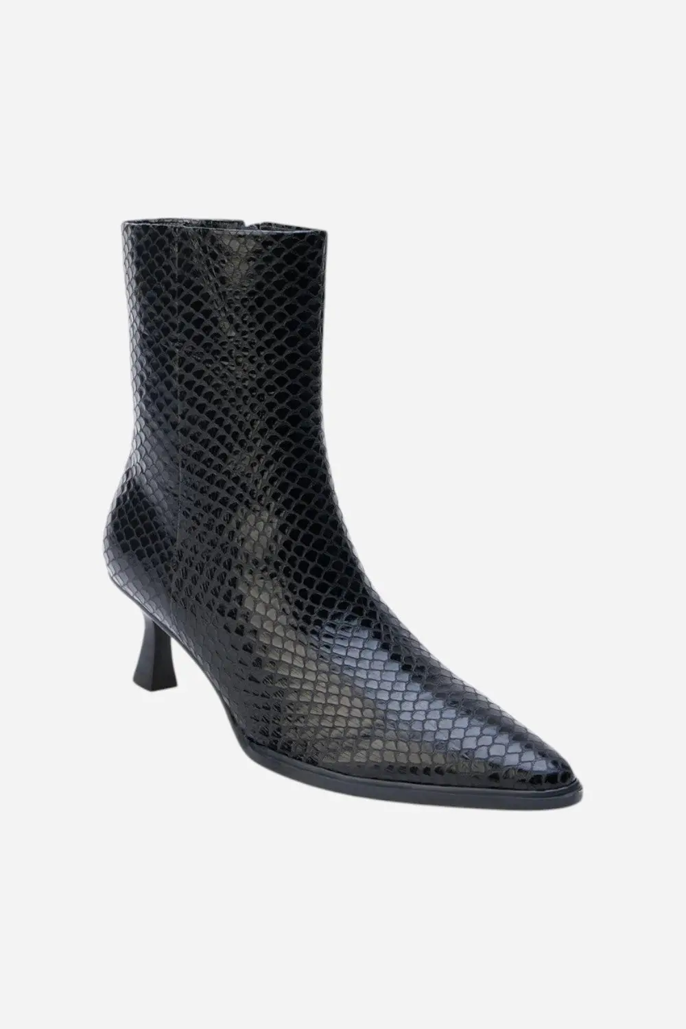 Matisse Gabbie Kitten Heel Bootie In Black/Snake 2