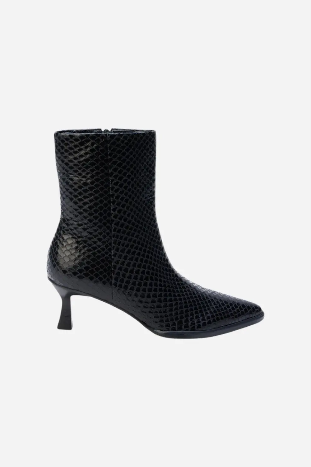 Matisse Gabbie Kitten Heel Bootie In Black/Snake 1