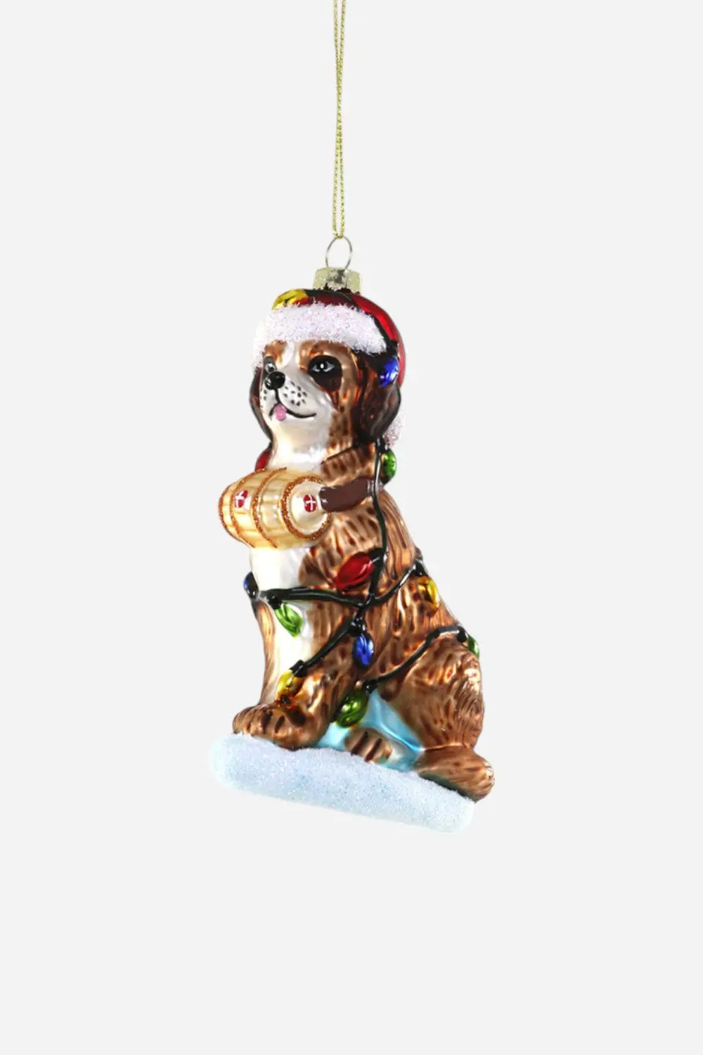 Festive St Bernard Dog Ornament 1