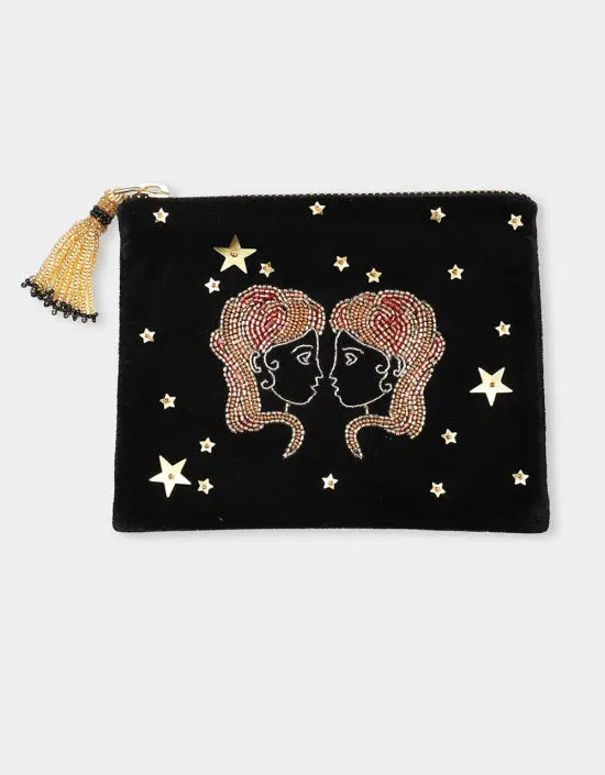 Olivia Dar Gemini Astrology Pouch Jewelry Bag In Small 1