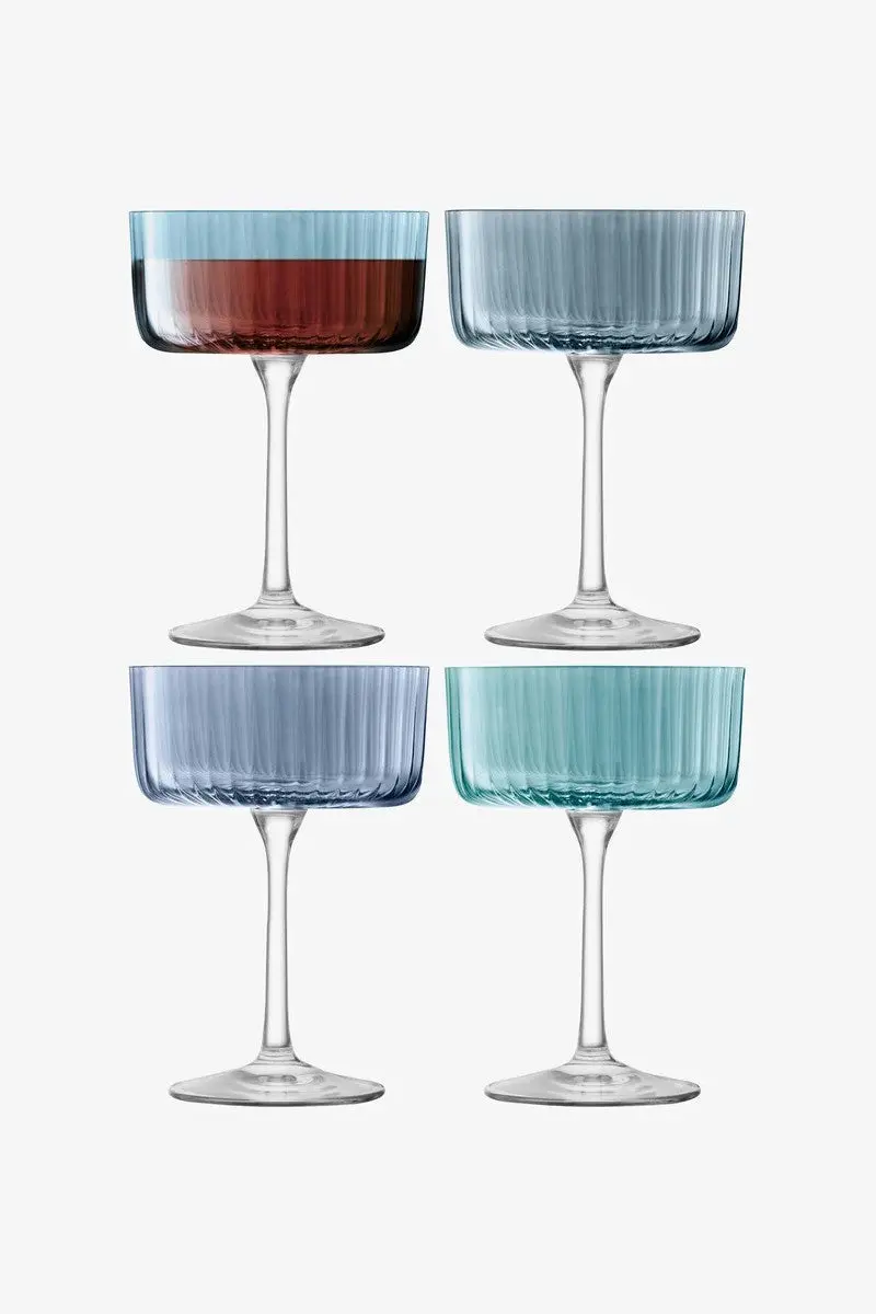 Lsa International Gems Champagne/Cocktail Glass In Sapphire 8 Oz, Set Of 4 1