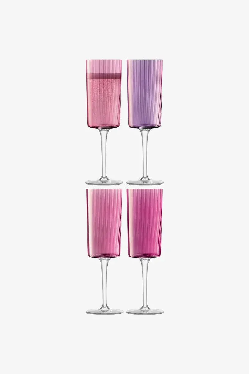 Lsa International Gems Champagne Flute In Garnet 7 Oz, Set Of 4 1