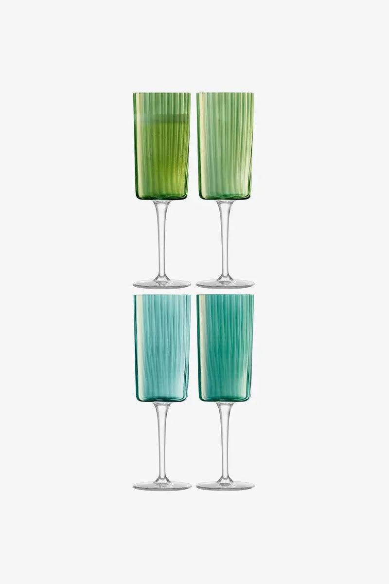 Lsa International Gems Champagne Flute In Jade 7 Oz, Set Of 4 1