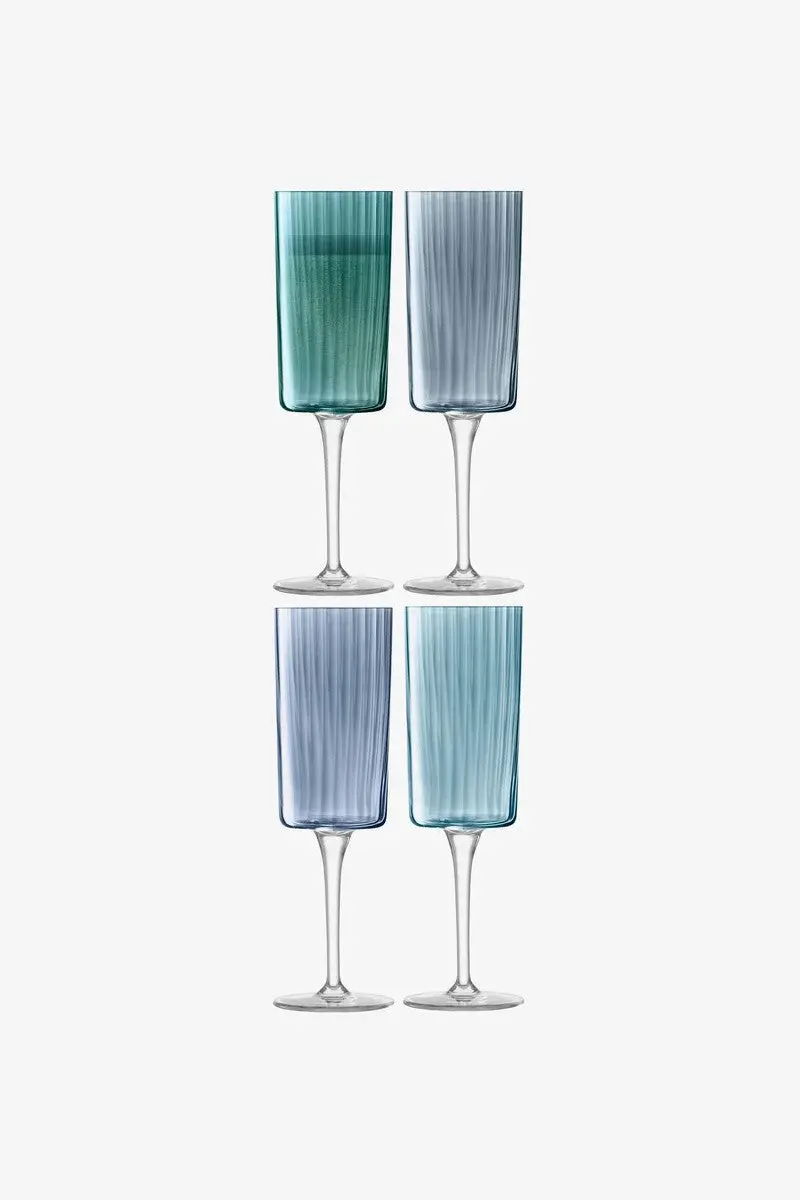 Lsa International Gems Champagne Flute In Sapphire 7 Oz, Set Of 4 1