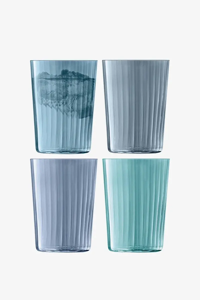 Lsa International Gems Large Tumbler In Sapphire 19 Oz, Set Of 4 1