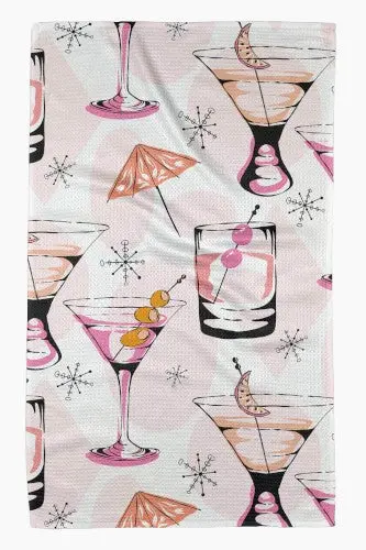 Geometry Cocktail Hour Kitchen Tea Towel 1