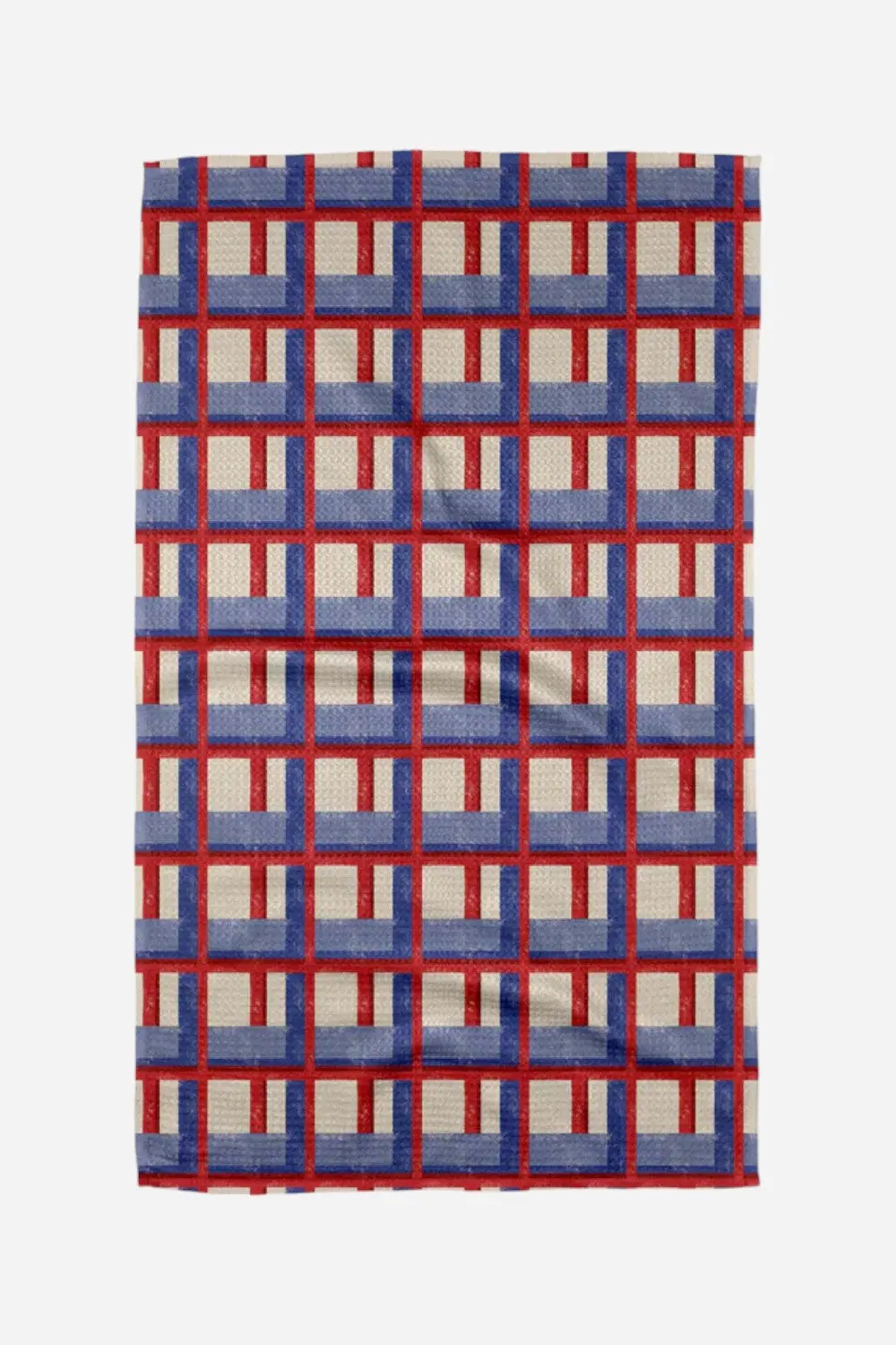 Geometry Towels Cielo Grid Tea Towel 1