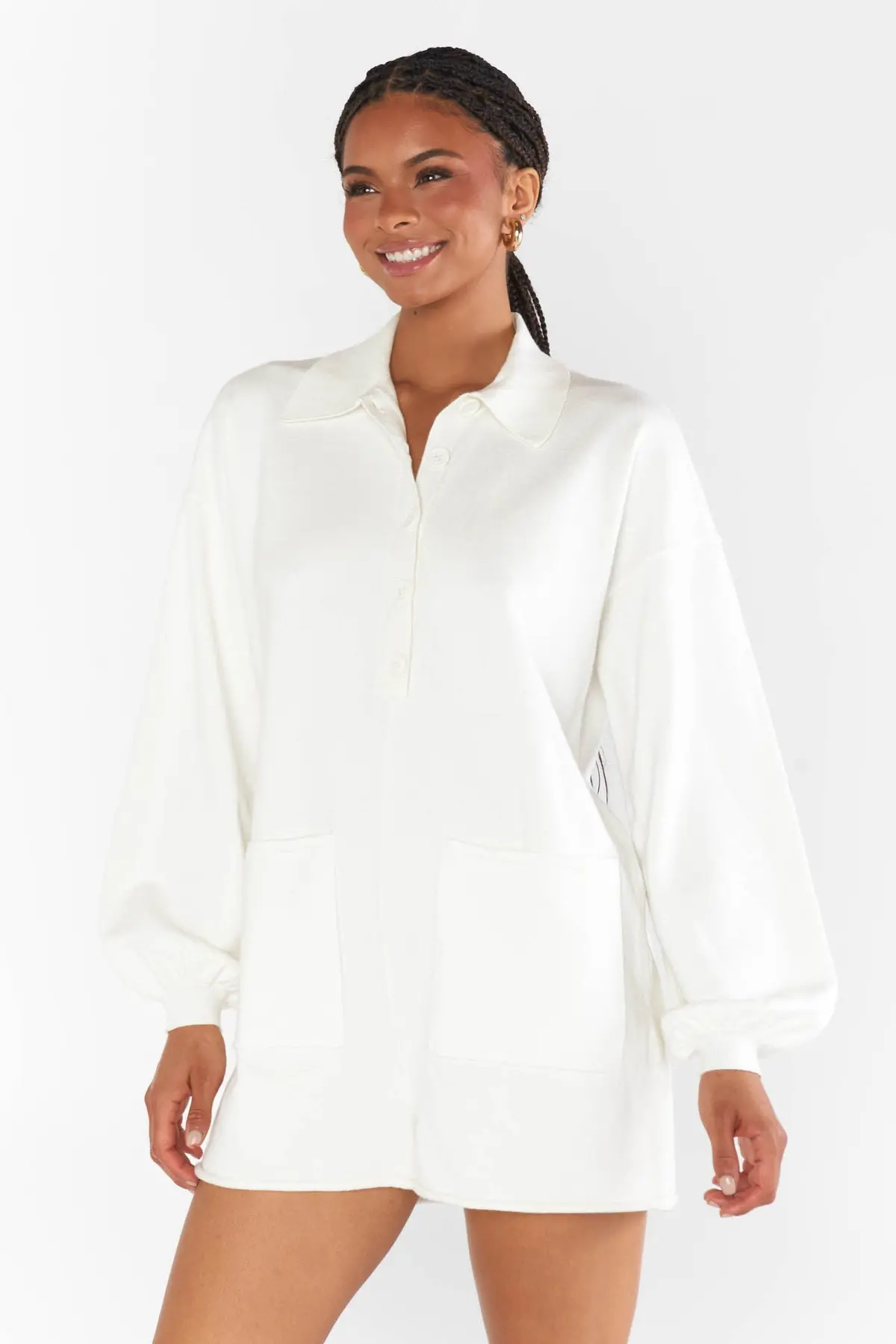 Show Me Your Mumu Gianni Romper In Cream Knit 1