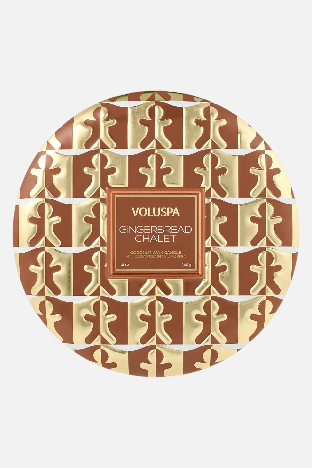 Voluspa Gingerbread Chalet 3 Wick Tin 12 Oz Candle 1