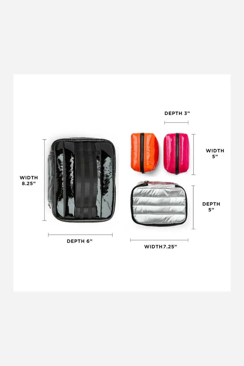 Think Royln Glamour Girl Kit In Black Patent, Pearl Silver, Glossy Fushia & Glossy Orange 2