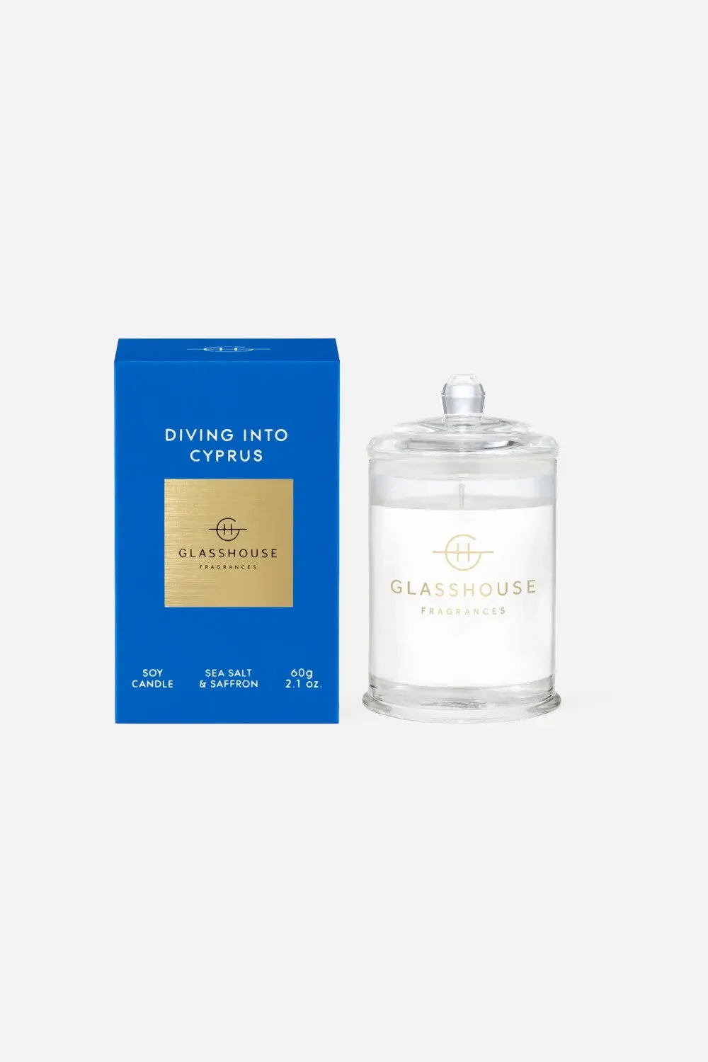 Glasshouse Diving Into Cyprus Mini Candle 1