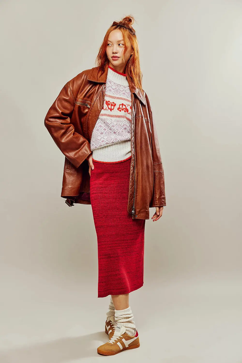 Free People Golden Hour Midi Skirt In Mulberries Combo 1