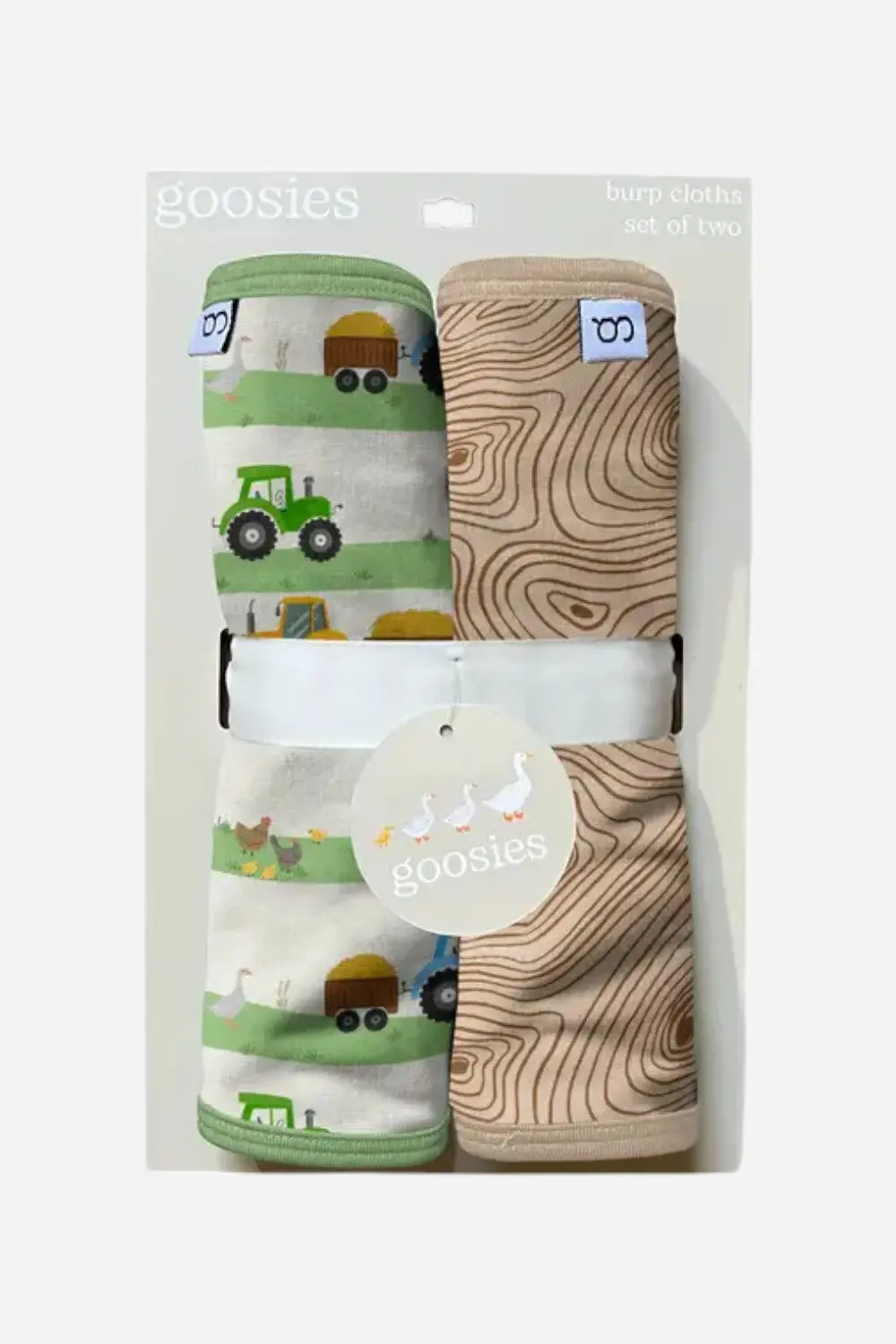 Goosies Burp Cloth Set - Farm Stripes 1