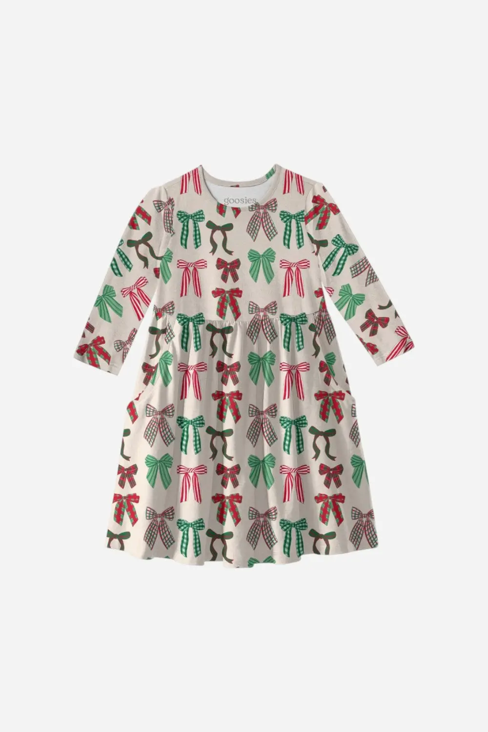 Goosies Holiday Bows 3/4 Sleeve Dress 1
