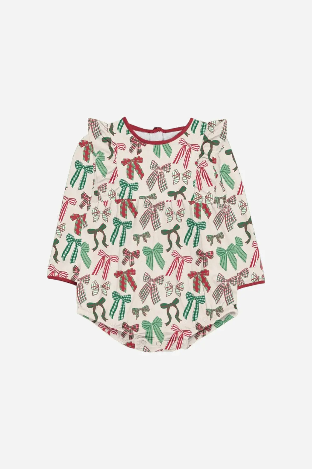 Goosies Holiday Bows Long Sleeve Flutter Bubble 1