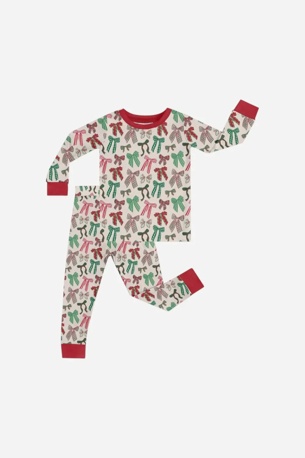 Goosies Holiday Bows Long Sleeve & Pants 2-Piece Pj's 1