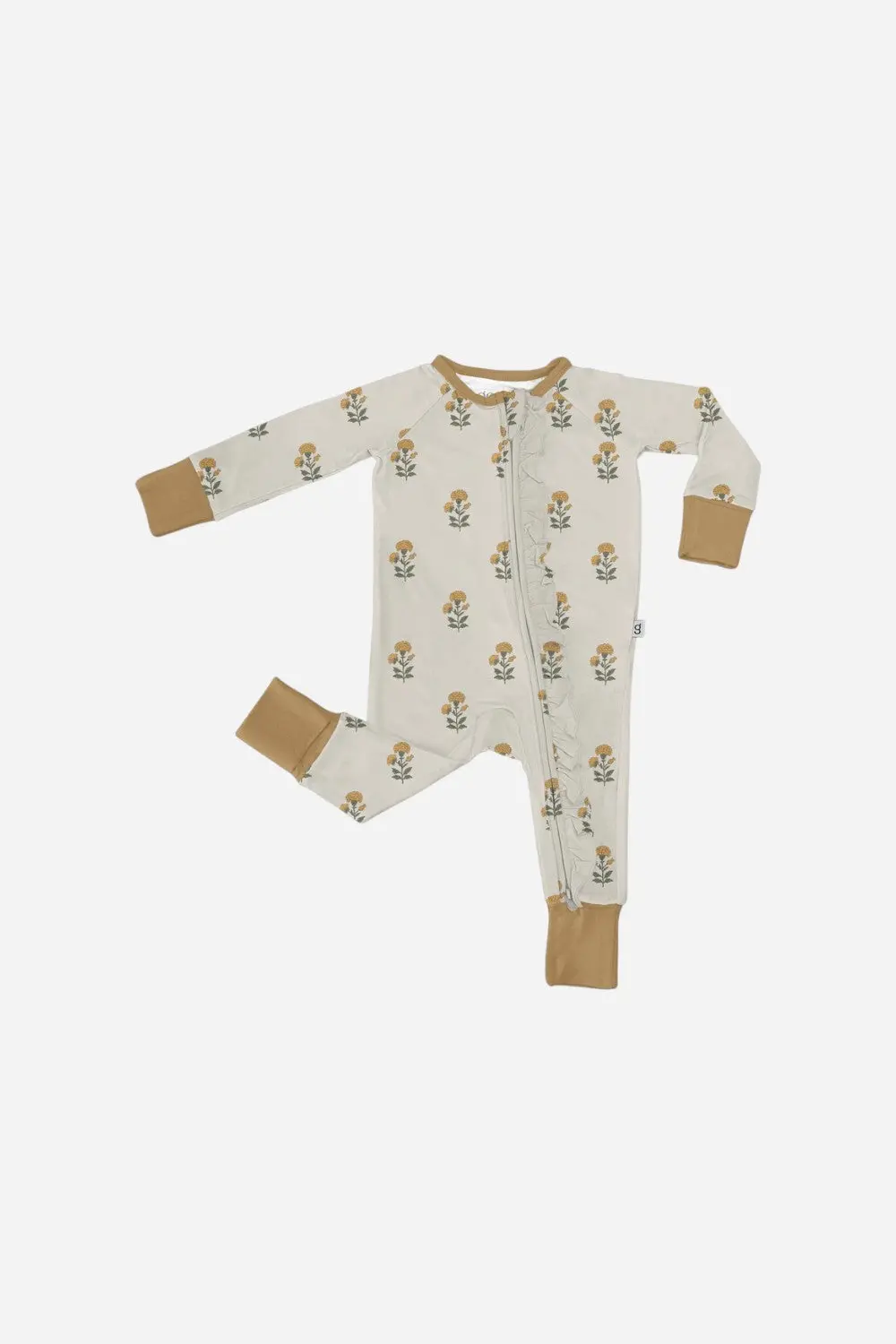 Goosies Marigold Block Print Long Sleeve Convertible Zip Pj's 1