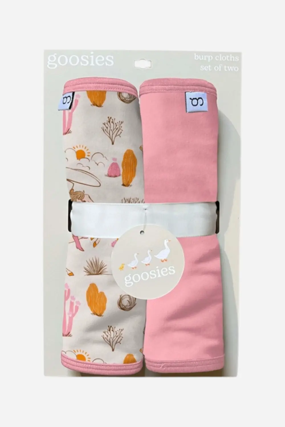 Goosies Saddle Up, Cowgirl Burp Cloth Set 1