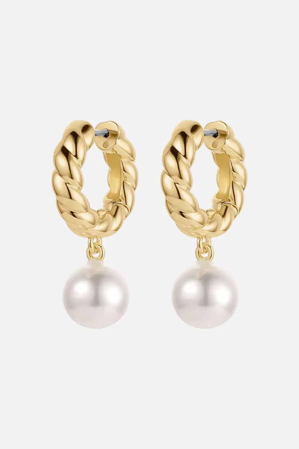 Gorjana Pearl Crew Hoops In Gold 1
