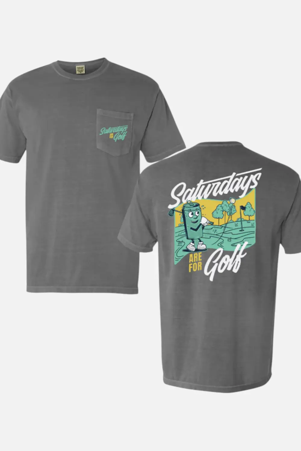 Old Row Saturdays Are Fore Golf Pocket Tee In Granite 1