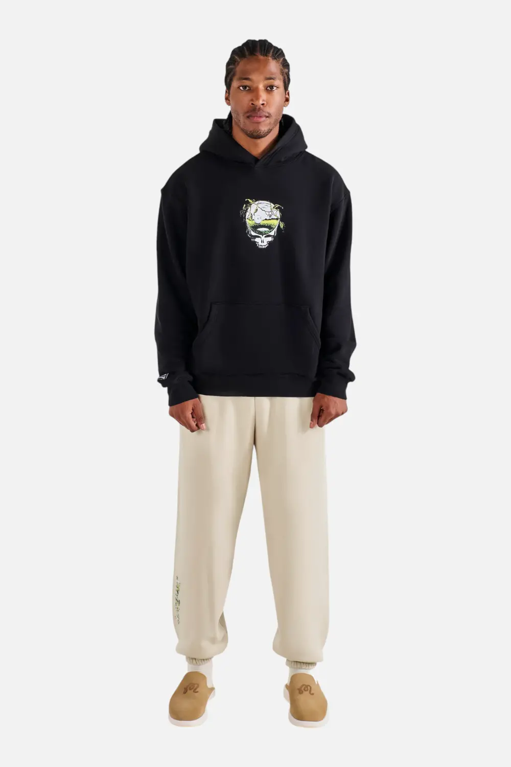 Malbon Golf Men's Grateful Dead Fesque Hoodie In Black 1