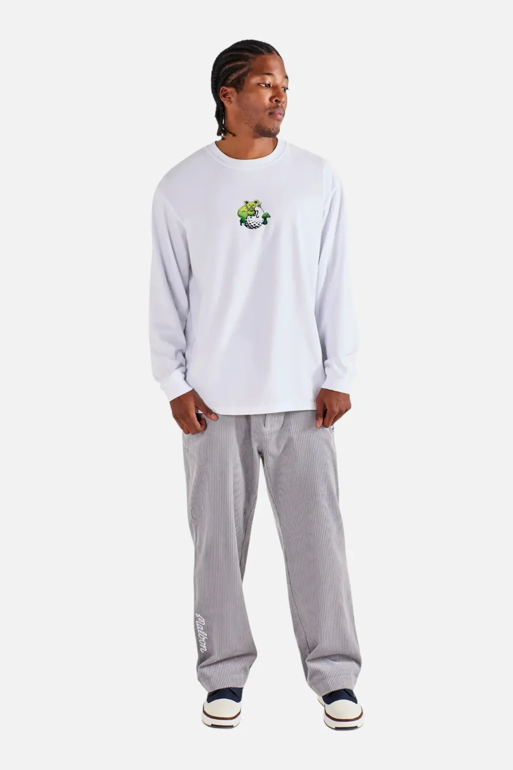 Malbon Golf Men's Grateful Dead Gorse Long Sleeve Tee In White 2