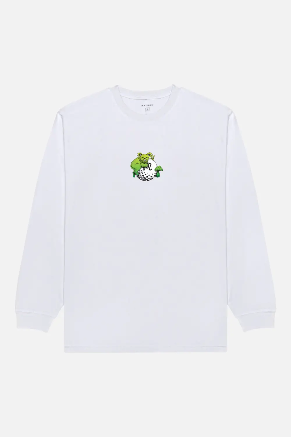 Malbon Golf Men's Grateful Dead Gorse Long Sleeve Tee In White 4