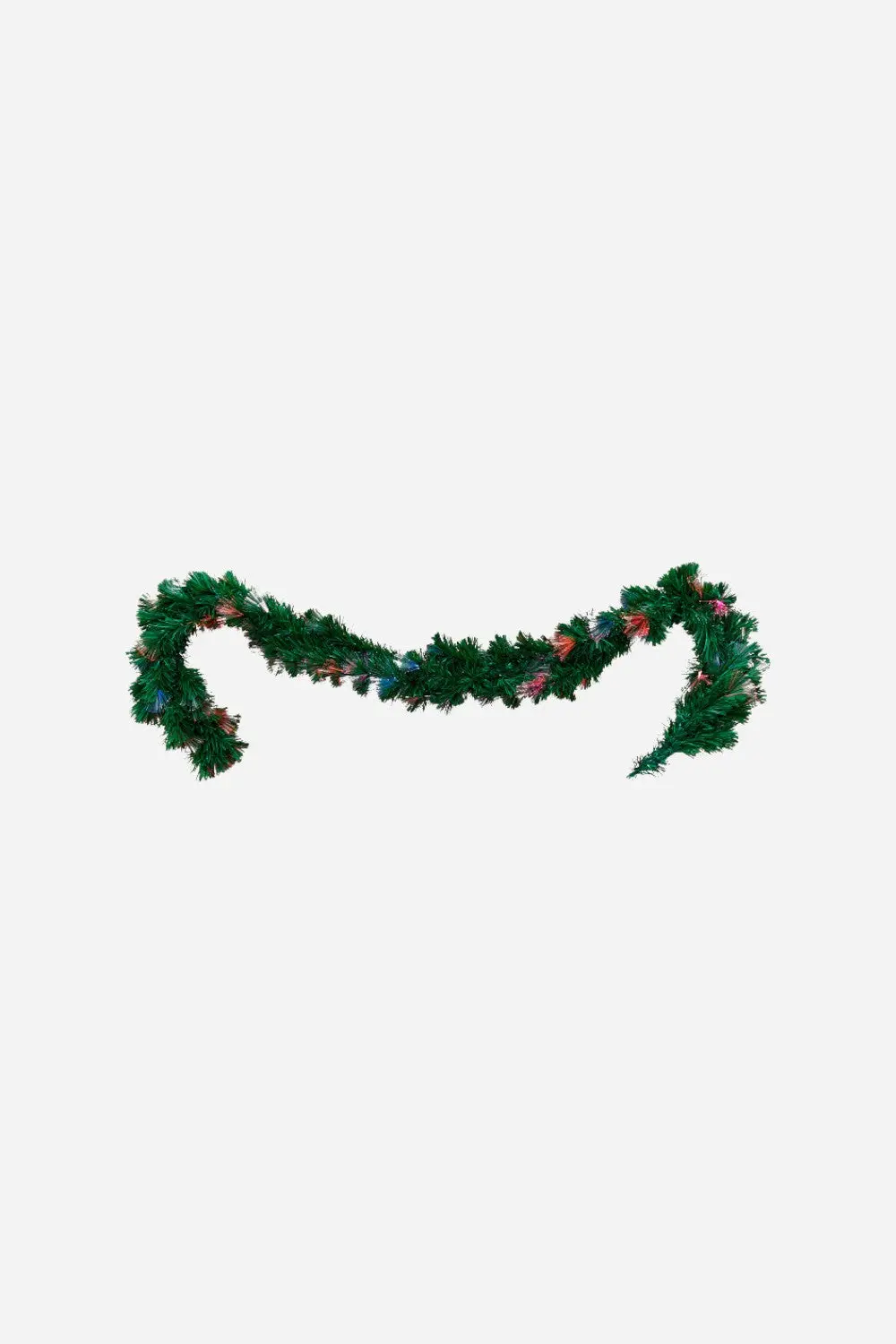 Green Light-Up Fiber Optic Mantle Garland, 78.75'' 1
