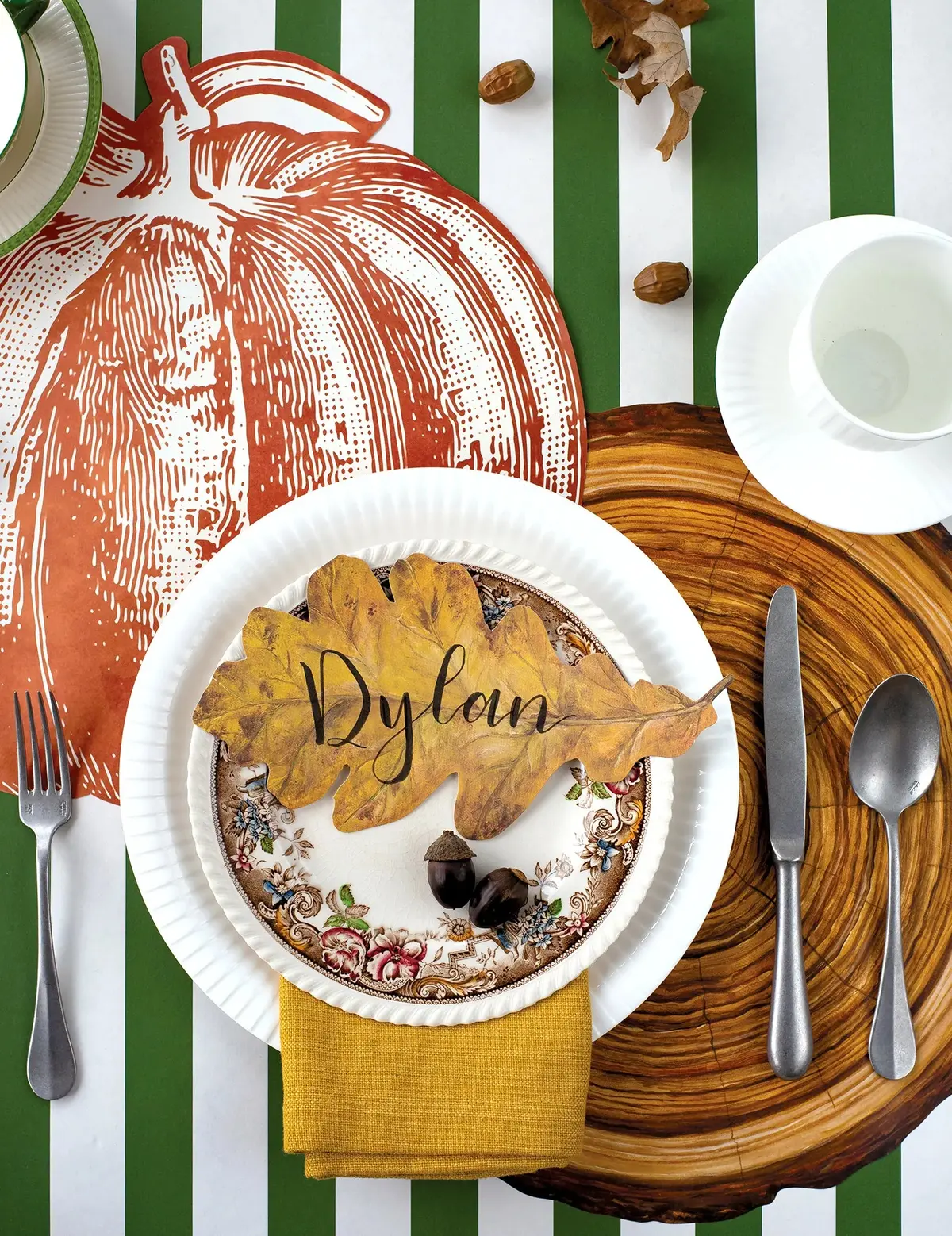 Hester & Cook Die Cut Pumpkin Placemat, Set Of 12 2