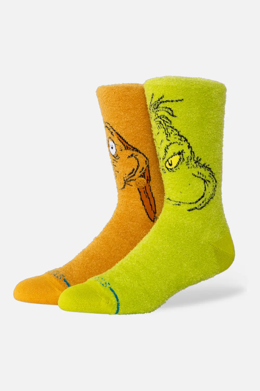 Stance Grinch And Max Fuzzy Crew Sock In Green- Medium 1
