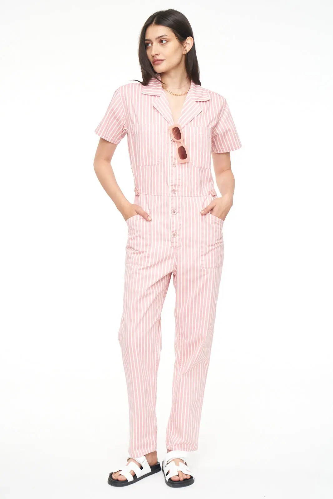 Pistola Grover Short Sleeve Field Suit In Peony Stripe 1