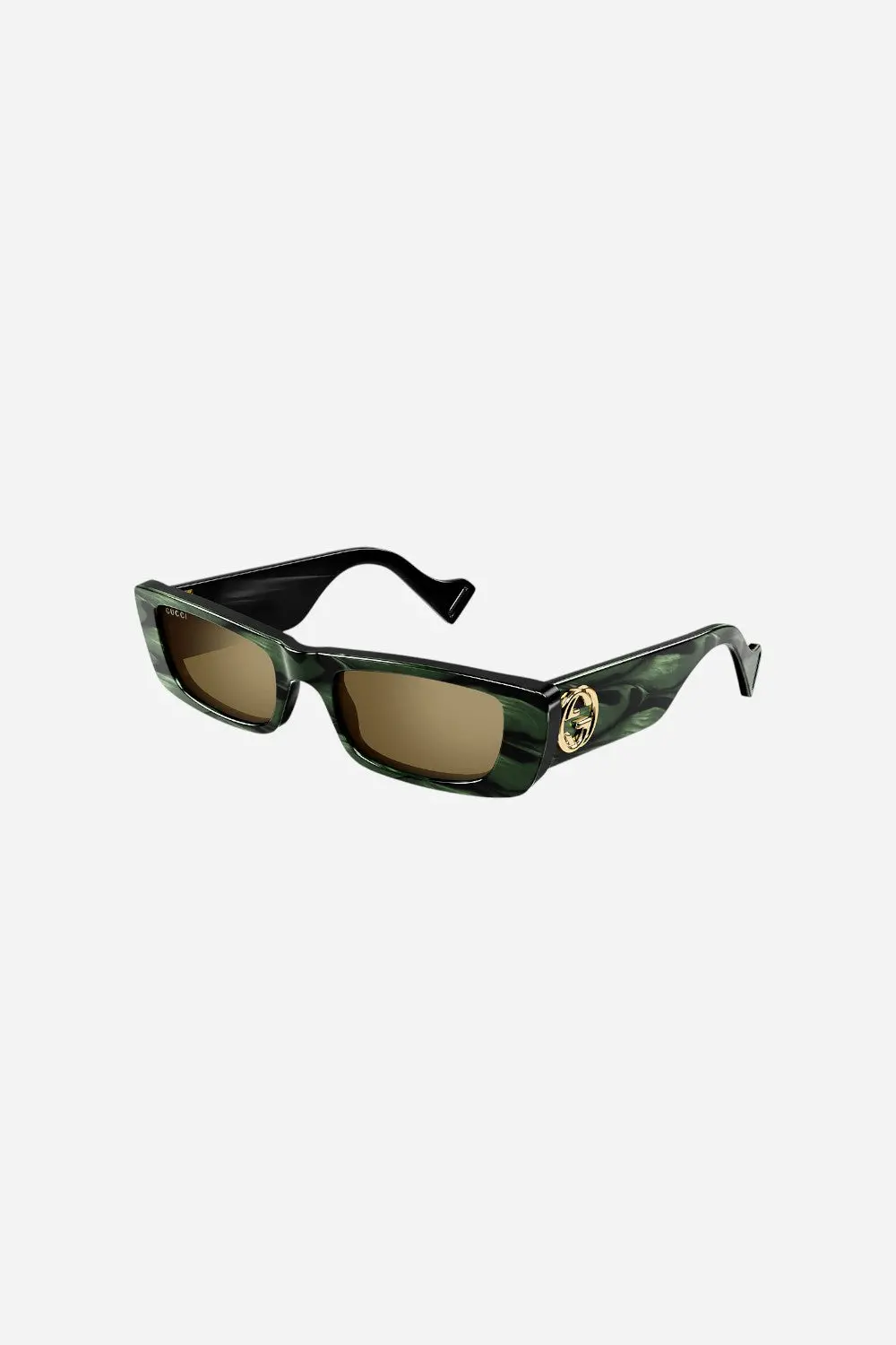 Gucci Green Rectangle Sunglasses - Gg0516s-014 52 1