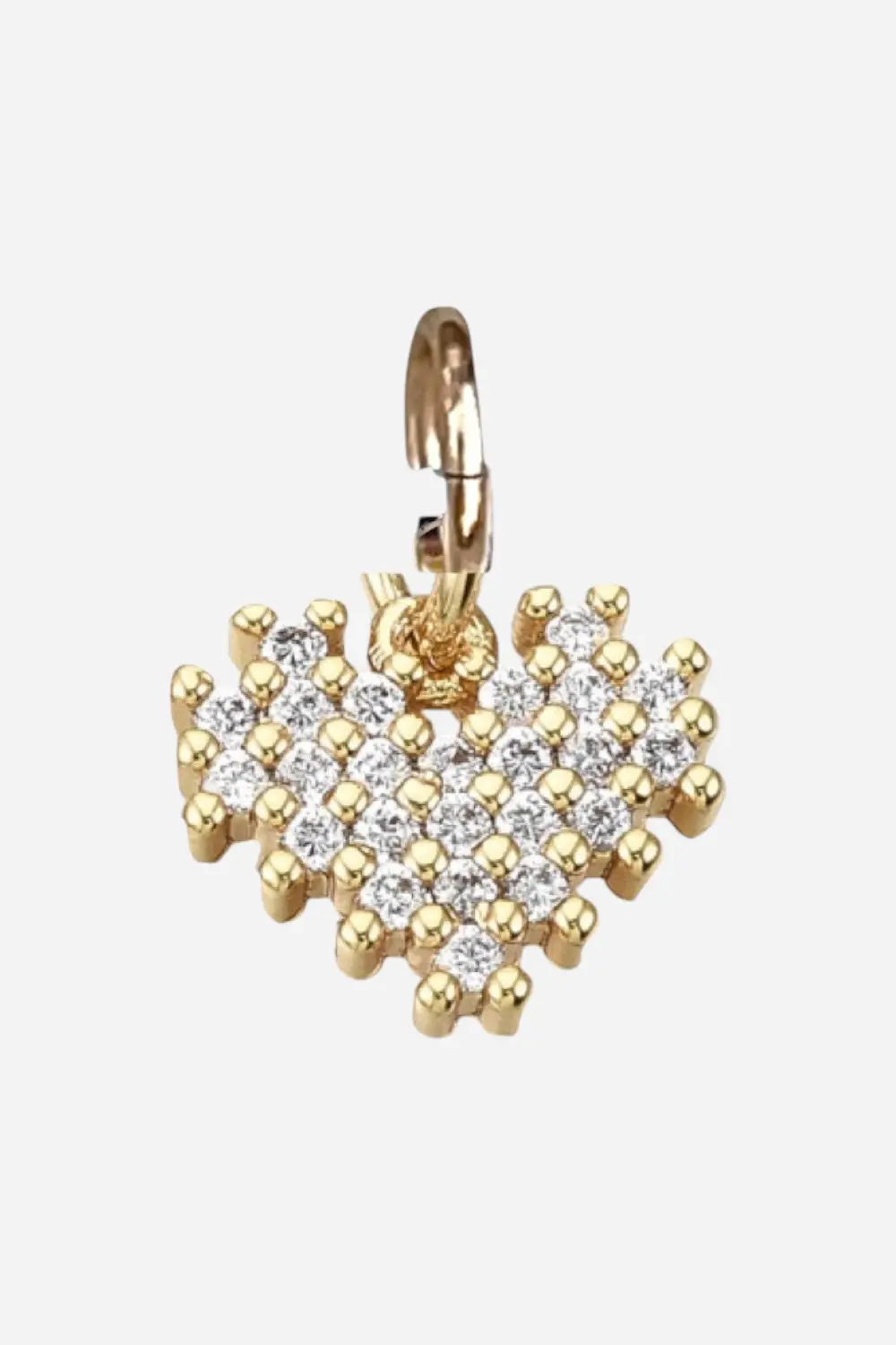 Farrah B Heart Pave Charm In Gold 1
