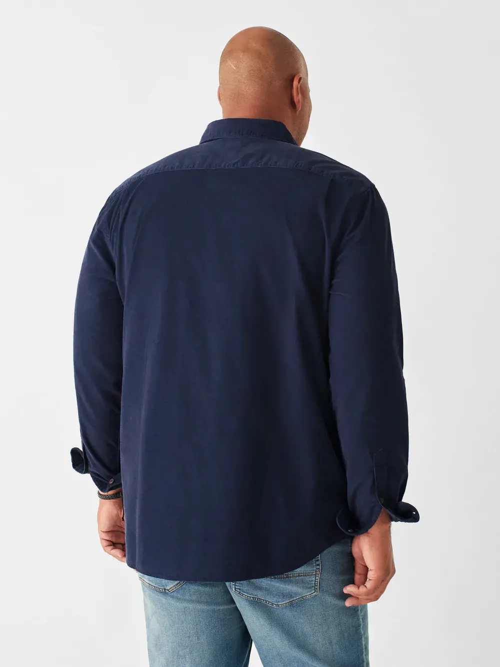 Faherty Stretch Corduroy Shirt In Navy 2