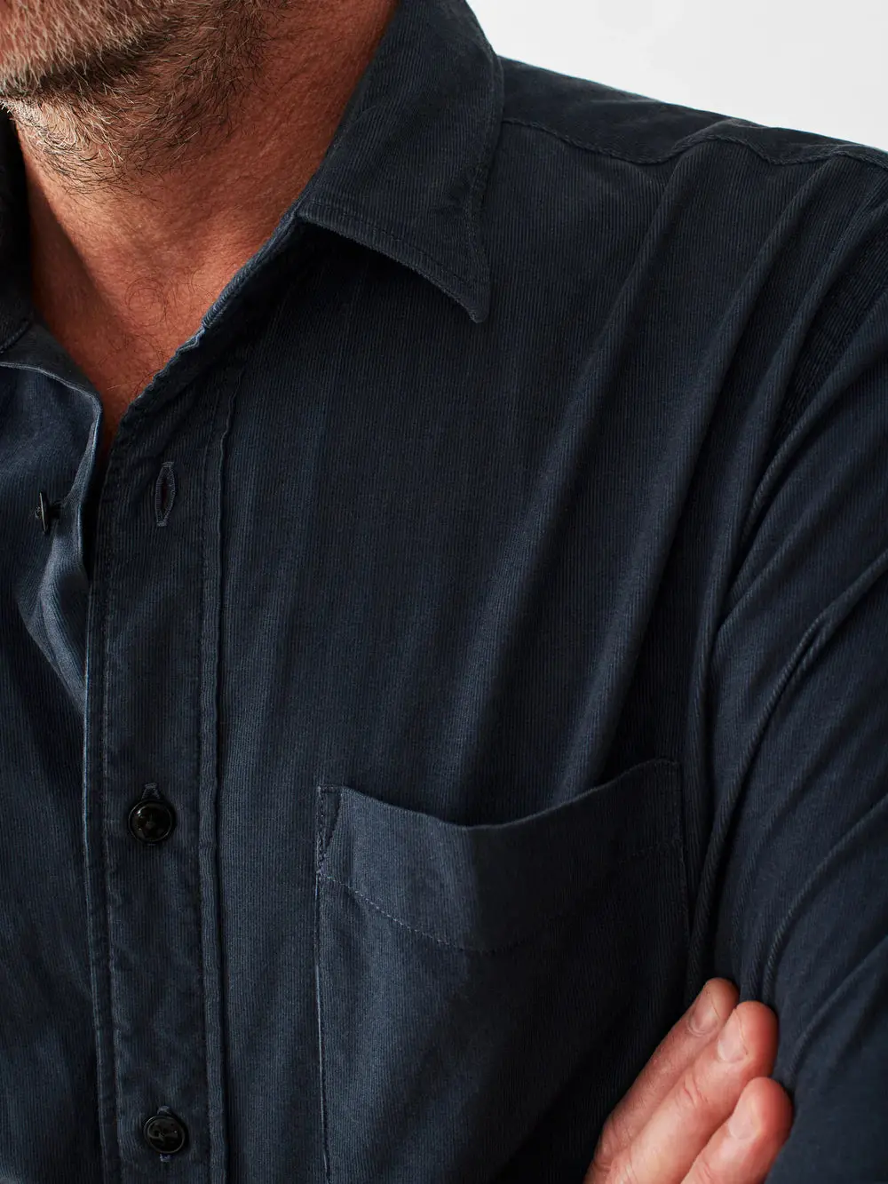 Faherty Stretch Corduroy Shirt In Navy 3