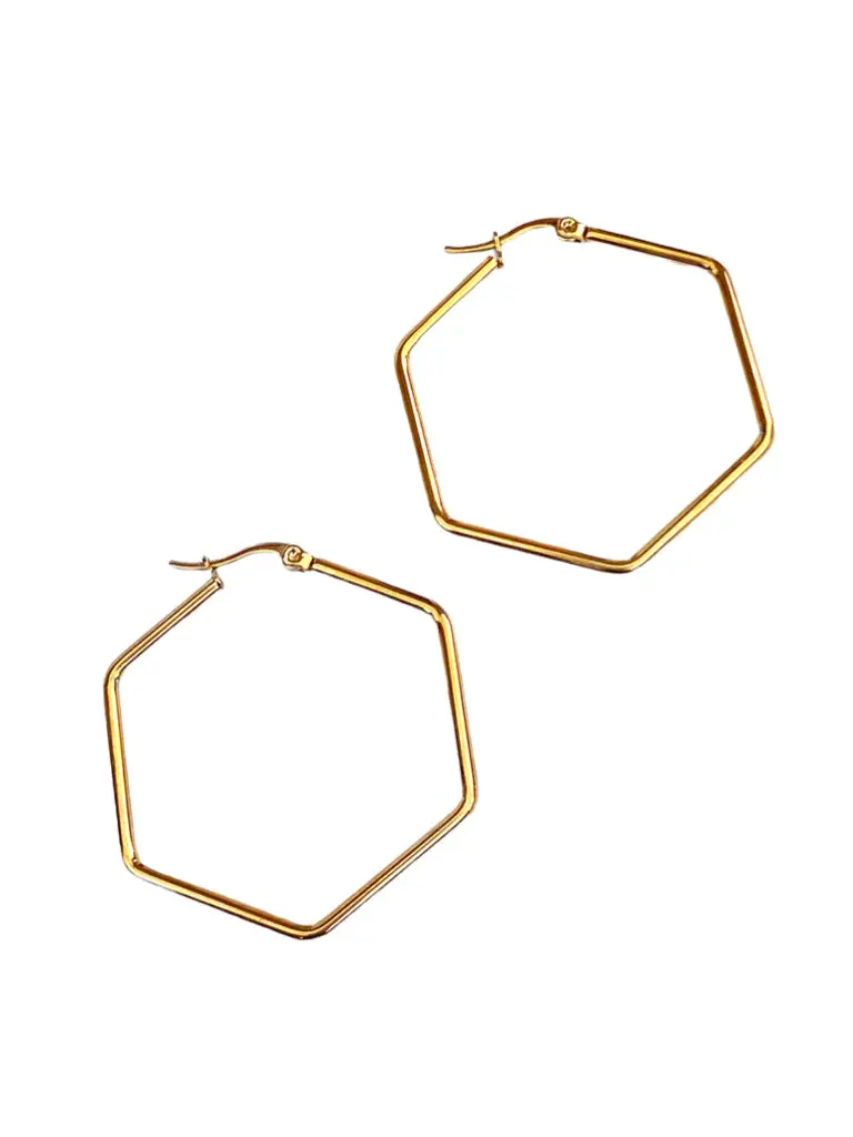 Farrah B Take Sides Gld Hoop Earrings 1