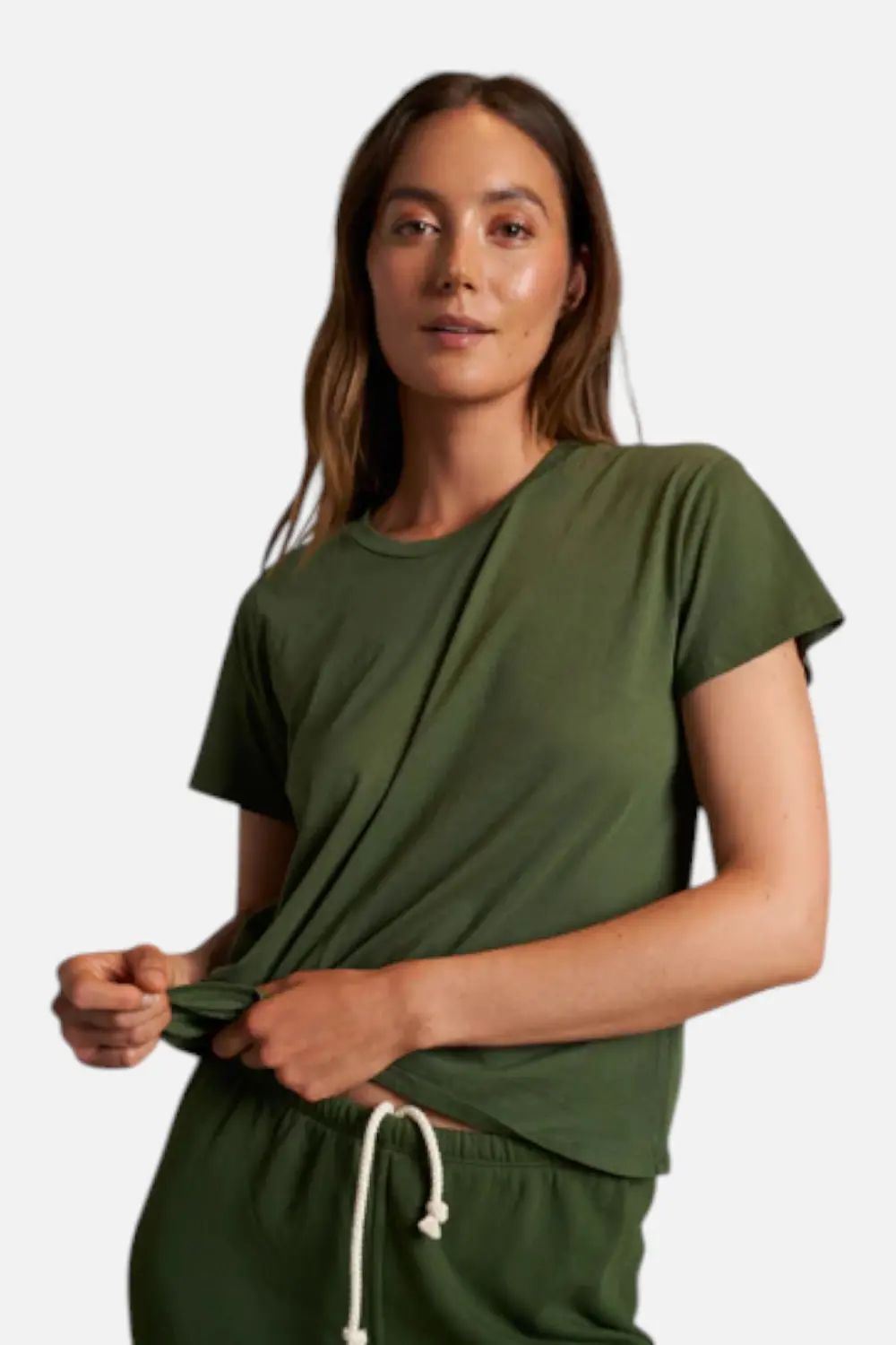 Perfect White Tee Harley Boxy Tee In Fern Green 1