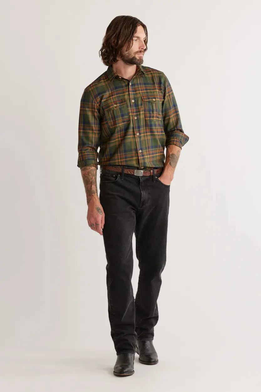 Pendleton Woolen Mills Harrison Merino Shirt In Green Gold Plaid 1