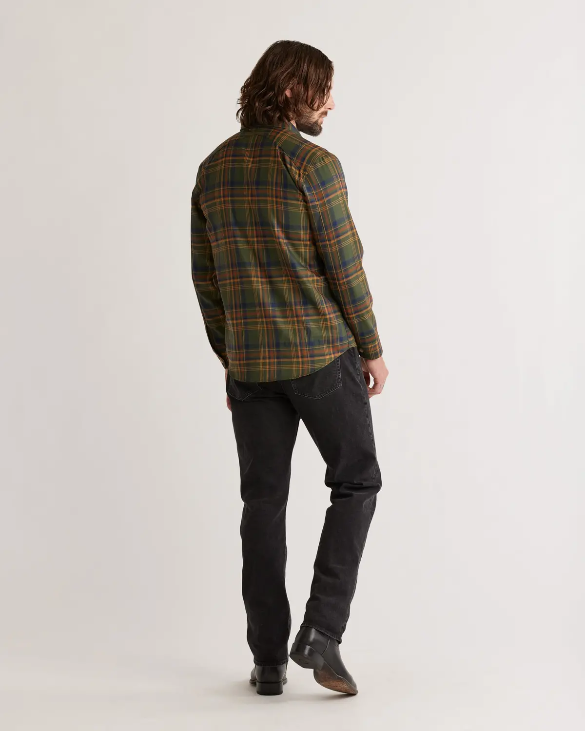 Pendleton Woolen Mills Harrison Merino Shirt In Green Gold Plaid 3