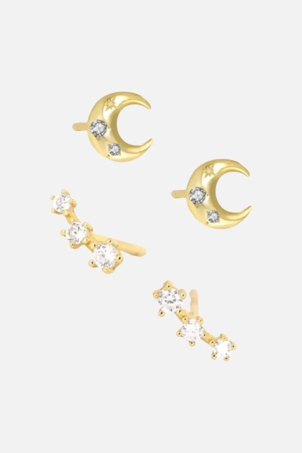 Farrah B Head In A Cloud Stud Earring Set In Gold 1