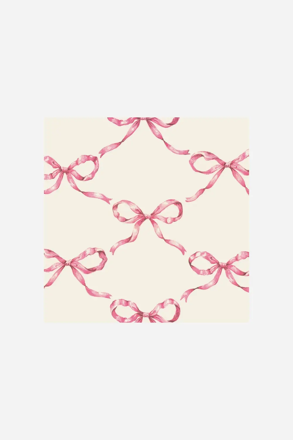 Hester & Cook Pink Bow Lattice Cocktail Napkins 1