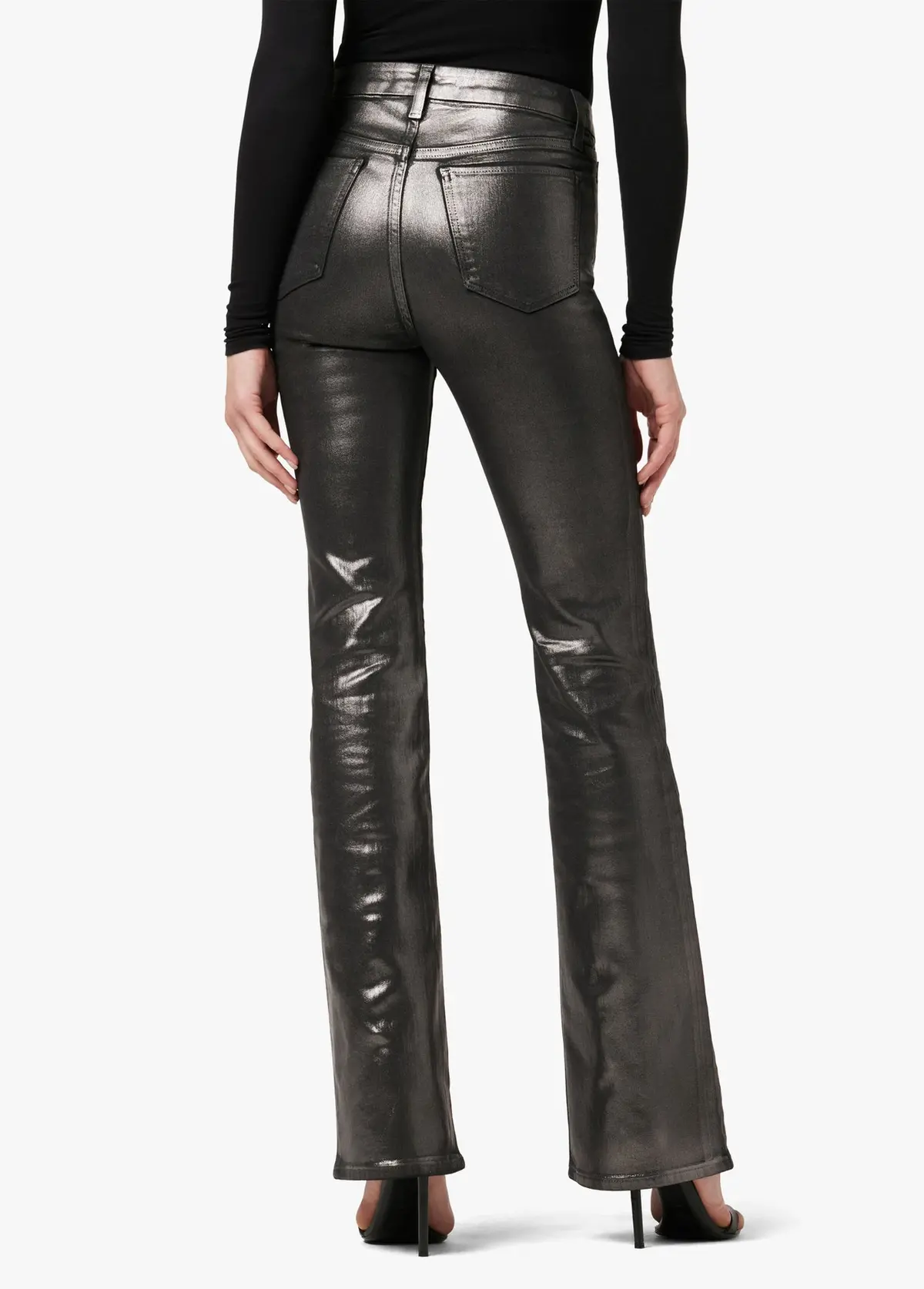Joes Jeans Hi Honey High Rise Curvy Boot Cut Foil Pants In Gunmetal 3