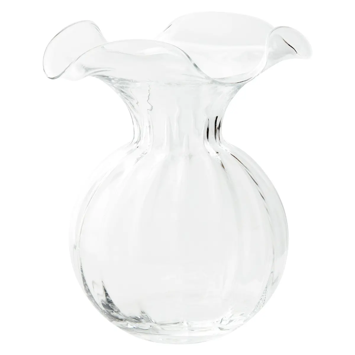 Vietri Hibiscus Glass Clear Large Fluted Vase 1
