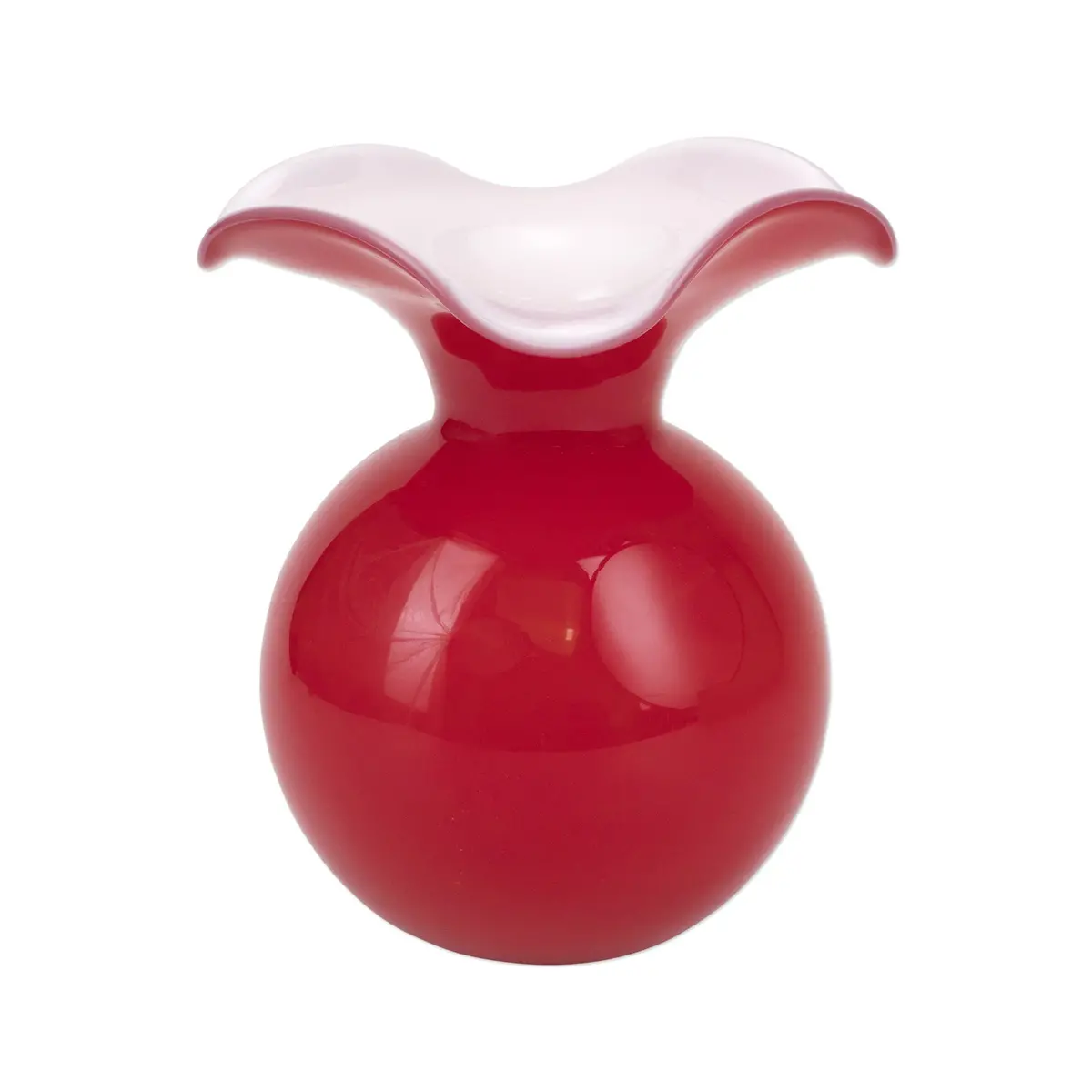 Vietri Hibiscus Glass Red Medium Flute Vase 1