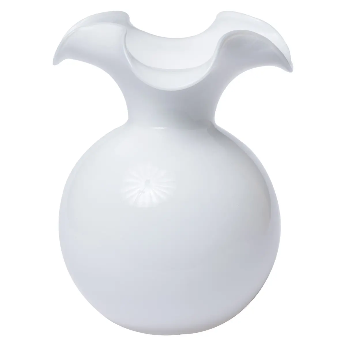 Vietri Hibiscus Glass White Large Flute Vase 1
