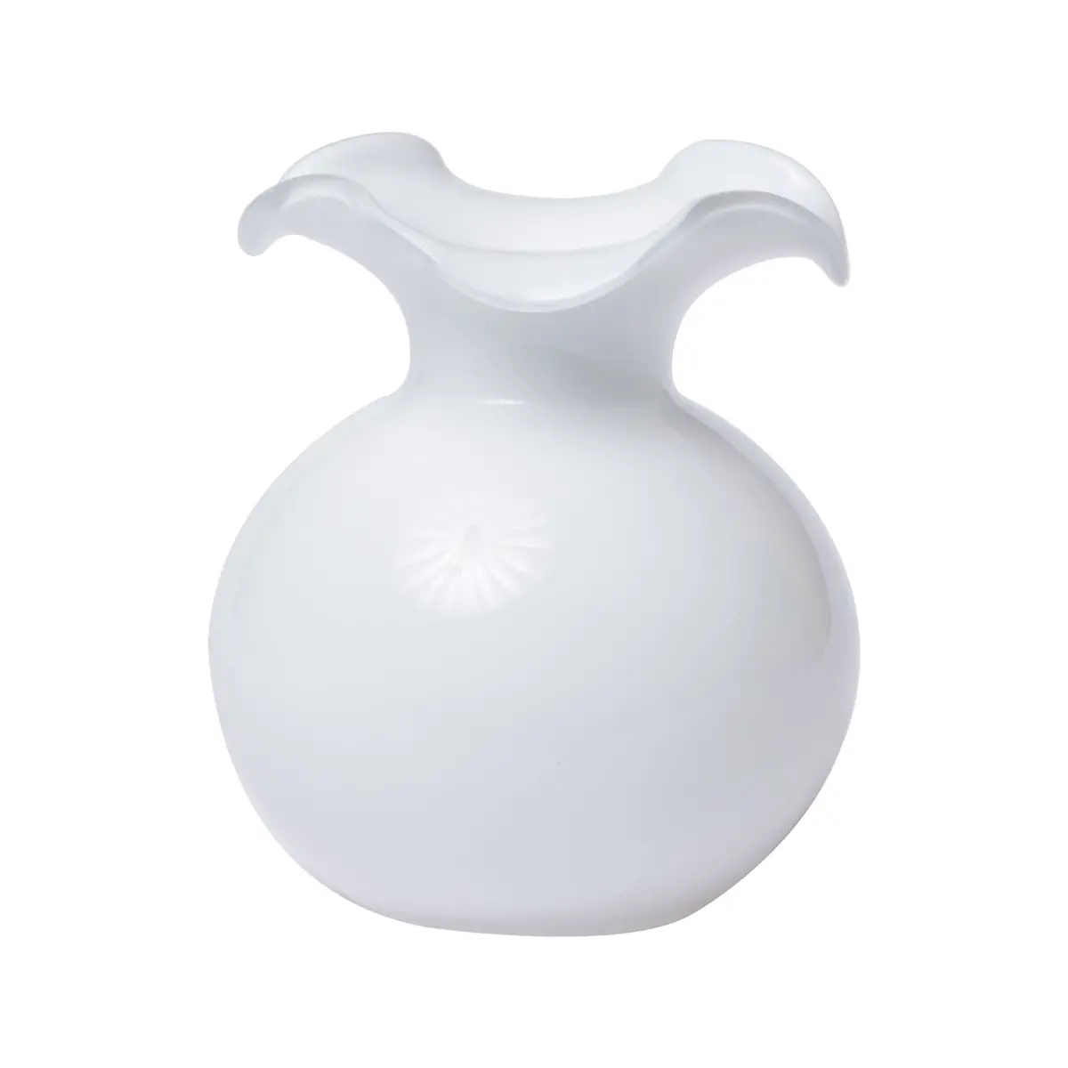 Hibiscus Glass White Small Fluted Vase 1